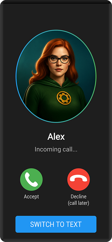 Incoming call view
